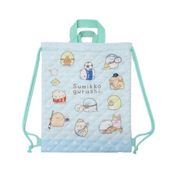 かわいいサンエックスの大人気キャラクター[すみっこぐらし]のキュートな学童雑貨シリーズこちらは2wayで使える[キルトナップサック]トートバッグとして使っても良し 両サイドに紐が付いているのでリュックサックとしても使えちゃいます。キルティン...
