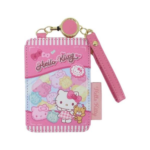 定期入れ リール付きパスケース ハローキティ サンリオ シングルパスケース ICカードケース キャラクター