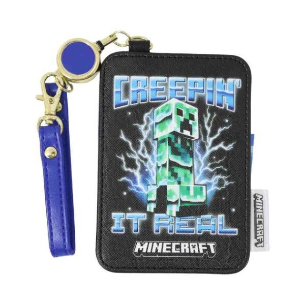 リール付きパスケース 定期入れ マインクラフト クリーパー Minecraft シングルパスケース ICカードケース ゲームキャラクター