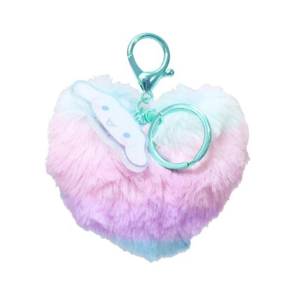 ハート型ファーキーホルダー キーリング サンリオ シナモロール