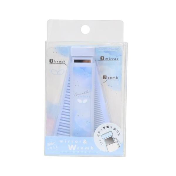 生活雑貨 おしゃれ 部屋 お祝い ギフトに 日用雑貨毎日が楽しくなるキュートなZAKKAシリーズこちらはお洒落な女子の必需品[ミラー＆ダブルコーム]取り出して使えるスリムでコンパクトなミラーブラシとコームの2way仕様だから使い分けて髪をと...