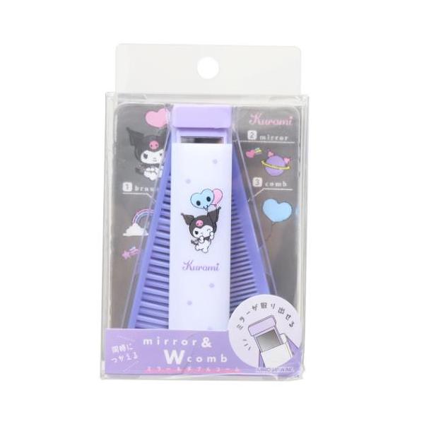 生活雑貨 おしゃれ 部屋 お祝い ギフトに 日用雑貨大人気サンリオキャラクターグッズにまたまた可愛いnewアイテム登場こちらはお洒落な女子の必需品[ミラー＆ダブルコーム]取り出して使えるスリムでコンパクトなミラーブラシとコームの2way仕様...