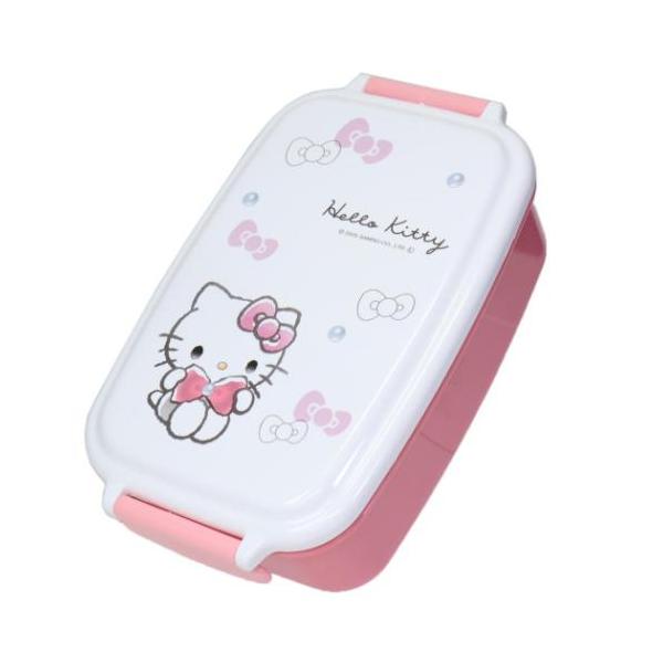 お弁当箱 抗菌 1段ランチボックス ハローキティ モノクロリボン カミオ