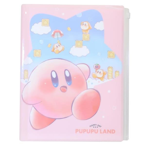 星のカービィ ポケットファイル ファスナー付き6ポケットクリアファイル A4 PUPUPU STAGE カミオジャパン