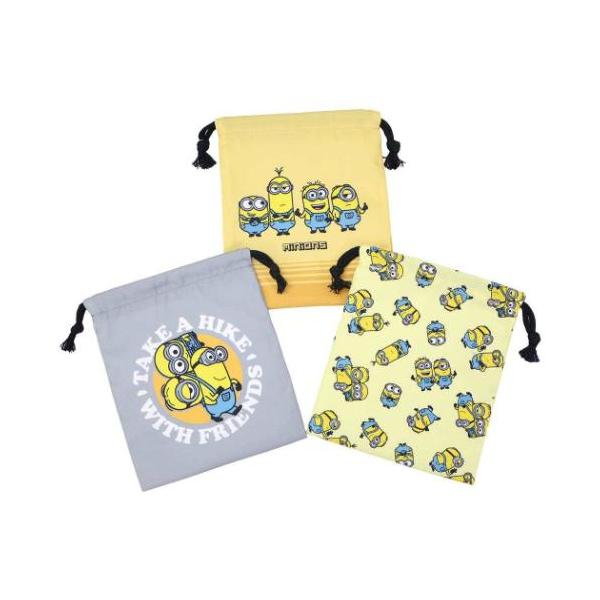 きんちゃくポーチS 3枚セット 巾着袋 ミニオン ユニバーサル映画 高波