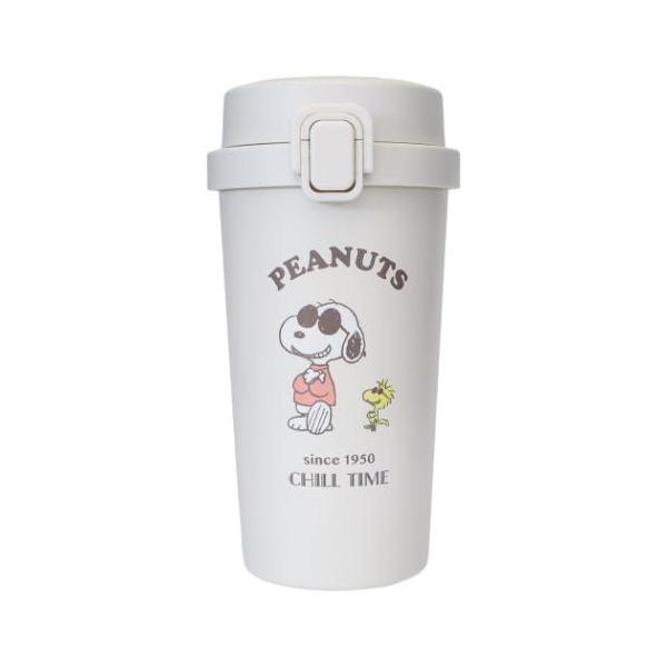 スヌーピー 保温保冷コップ ワンプッシュタンブラー 370ml ジョークール＆ウッドストック ピーナッツ マリモクラフト