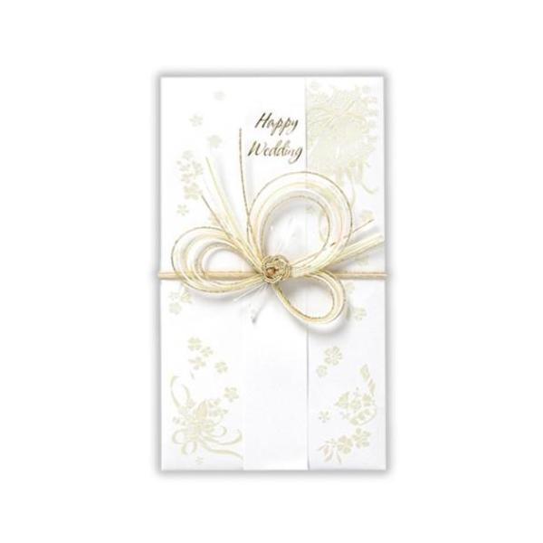 ポチ袋 正月 お祝い お年玉 デザイン 雑貨ウエディングの王道デザインの寿祝儀！こちらはとってもおしゃれな[ご祝儀袋]ベルと花をパール箔とエンボスでエレガントに描いた上品なデザイン。「寿」と「御結婚御祝」の短冊付き、中包み入りです。素敵なご...