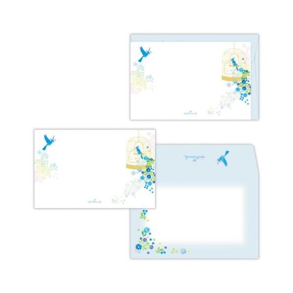 メッセージカード ミニメッセージカードセット 4枚セット セット青い鳥2 日本ホールマーク カード＆封筒 多目的