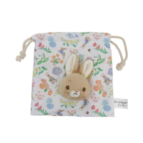 巾着袋 ボアフェイス巾着 きんちゃくポーチ ピーターラビット フラワー ナカジマ 小物入れ 爆買