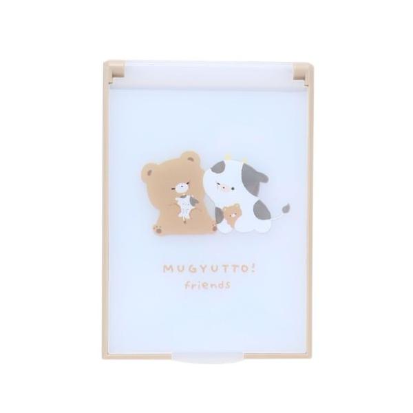 「メール便可」生活雑貨 おしゃれ 部屋 手鏡 お祝い ギフトに 日用雑貨4ひきの仲良しアニマルがかわいい[むぎゅっとふれんず]シリーズこちらは女子の必需品[ミニスタンドミラー]コンパクトサイズで持ち運びにGOOD開いてスタンドになるのでお化...