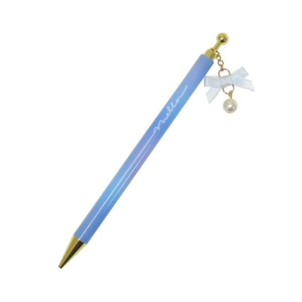 シャープペン リボンチャーム付きシャープ リボン マーブルブルー