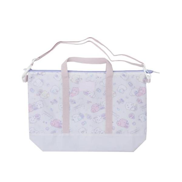 通勤 通学に大活躍ふんわりねころんのスクール雑貨シリーズこちらは斜め掛け＆手持ちの2wayで使える[2wayトートバッグ]水をはじく撥水加工済で汚れや水に強い天ファスナー付きで中身が隠せて飛び出さない取り外し可能のショルダーストラップ付き名...