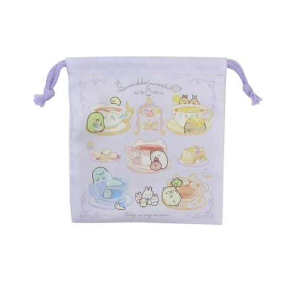 普段持ち歩く日用雑貨もお気に入りでそろえようサンエックスの大人気キャラクター[すみっこぐらし]のスクール雑貨シリーズこちらは小物を入れたりしておくのに便利な[きんちゃく袋S]キッズ用のお弁当やプラコップ入れなど何枚あっても困らない内側にネー...