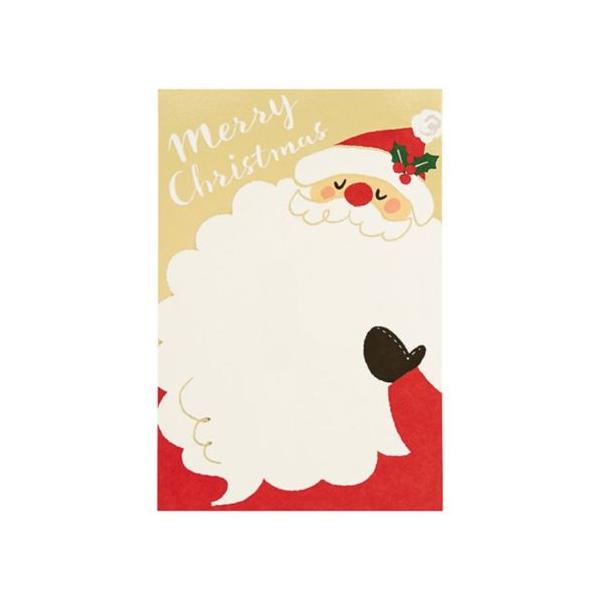 グリーティングカード クリスマスカード JX21-1 金地サンタの顔