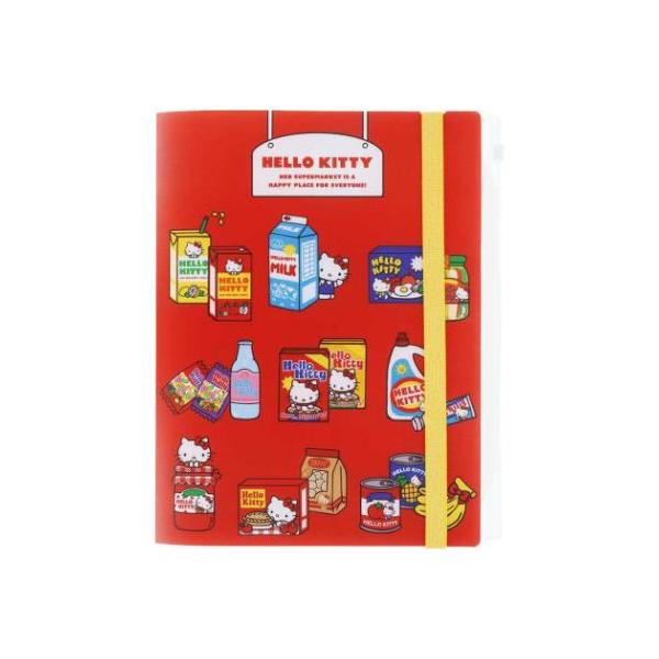ポケットファイル ゴムバンド付きクリアファイル 5P+F A4 レッド