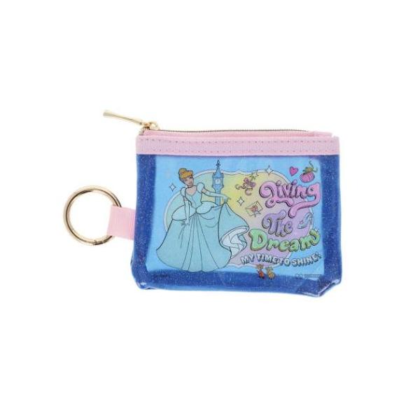 クリアポーチ カラビナ付きラメミニポーチ シンデレラ サンスター文具