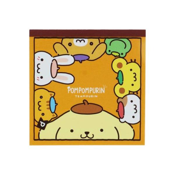 スクエアメモ メモ帳 ポムポムプリン サンリオ オレンジ サンスター