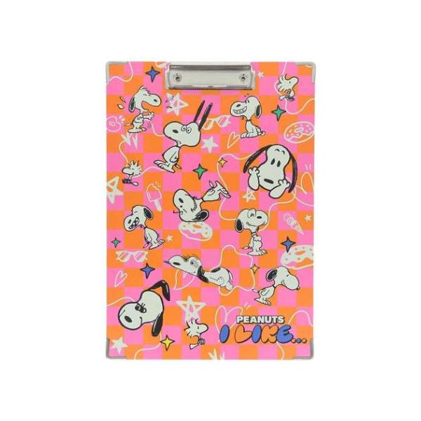 スヌーピー バインダー クリップボードA4 PEANUTS I LIKE チェック ピーナッツ サンスター文具