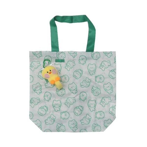 【50%OFF】 ショッピングバッグ マスコット付きエコバッグ LINE FRIENDS minini サリニ サンタン ぬいぐるみショッピング 爆買
