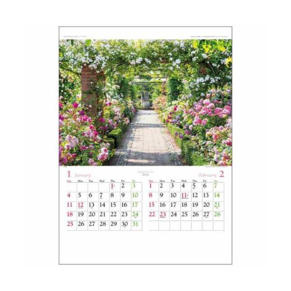 スケジュール おしゃれ カレンダー シンプル デザイン英国式庭園を眺めながら、アフタヌーンティーはいかが？人気のイングリッシュガーデンを集めました。サイズ：約380x527mm仕様：7枚綴り 写真 カレンダー/フォト カレンダー/風景 カレ...