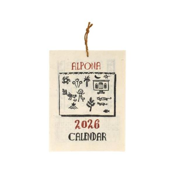 スケジュール おしゃれ カレンダー シンプル デザインインドベンガル地方の絵をモチーフにしたカレンダーです。素朴な雰囲気が可愛い！手漉き紙の原料は標高1,800-3,000mのヒマラヤの高地に生息するロクタを使用しています。ロクタは正しいや...