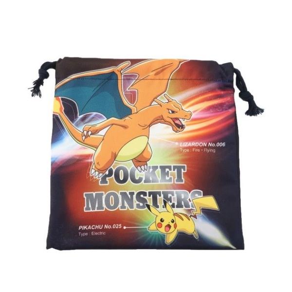 巾着袋 フラット きんちゃくポーチ ファイアーフレイム ポケットモンスター ポケモン