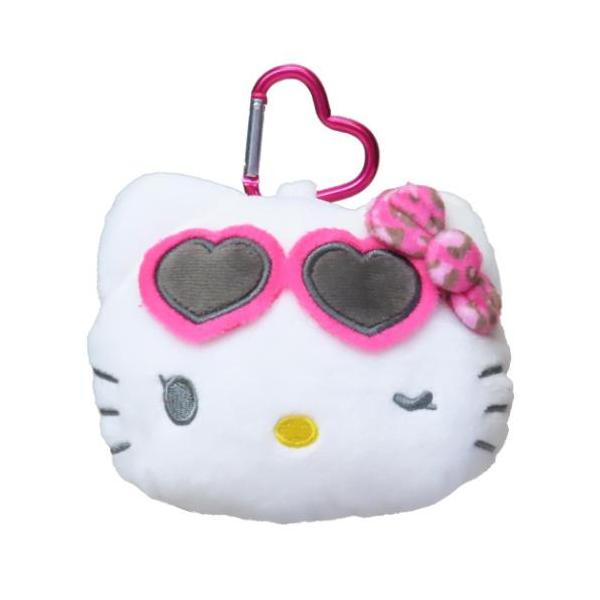 ミニポーチ カラビナ付きぬいぐるみファスナーマスコット ヒョウ柄