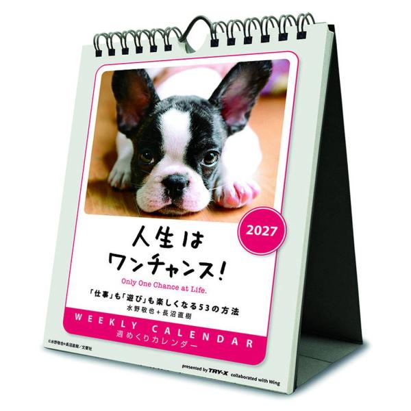 【取寄品】人生はワンチャンス！ 2027 Calendar 卓上 壁掛けカレンダー2027年 令和9年 トライエックス