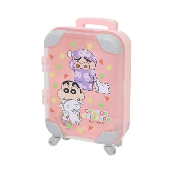 プチキャリーケース2 卓上収納 ピンク クレヨンしんちゃん  収納 整理整頓 小物入れ アニメキャラクター