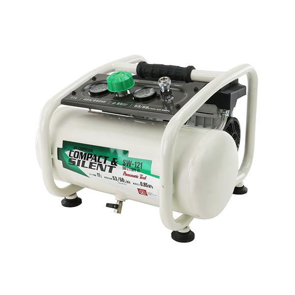 エアコンプレッサー オイルレス型 SW-121(100v/タンク容量11L) 塗装用