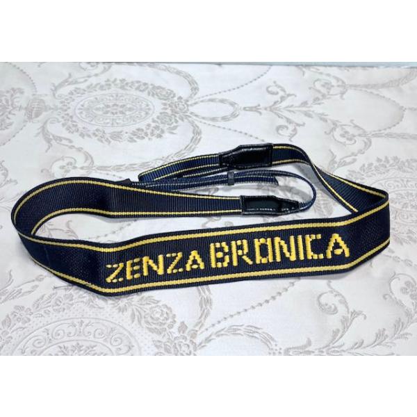 ◇◆ 未使用 極美品 ゼンザ ブロニカ Zenza Bronica 中判 フィルムカメラ ストラップ ネイビー イエロー 46513 ◆◇
