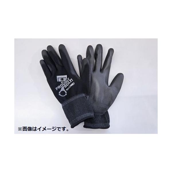 ■品名TOMEI WORK GLOVES(PROUDLY BUILT) ■色黒 / BLACK■サイズL■サイズ(cm)・全長　：24.0cm・中指長：8.5cm・掌回り：20.0cm■素材・繊維部：ポリエステル（13ゲージ薄手タイプ）・コ...