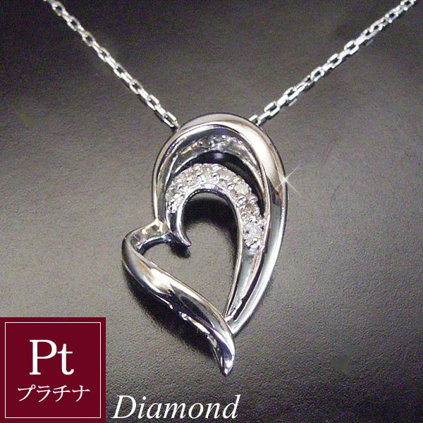 プラチナ950 天然 組合せる ダイヤモンド ネックレス 計0.10カラット 