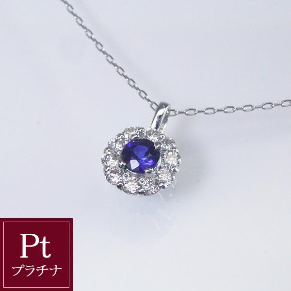 ヴィーナスジュエリー ネックレス サファイア プラチナ 天然  