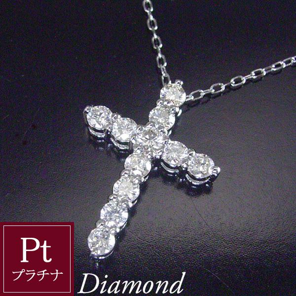 ネックレス プラチナ 天然 ダイヤモンド Pt950 アクセサリー クロス 2