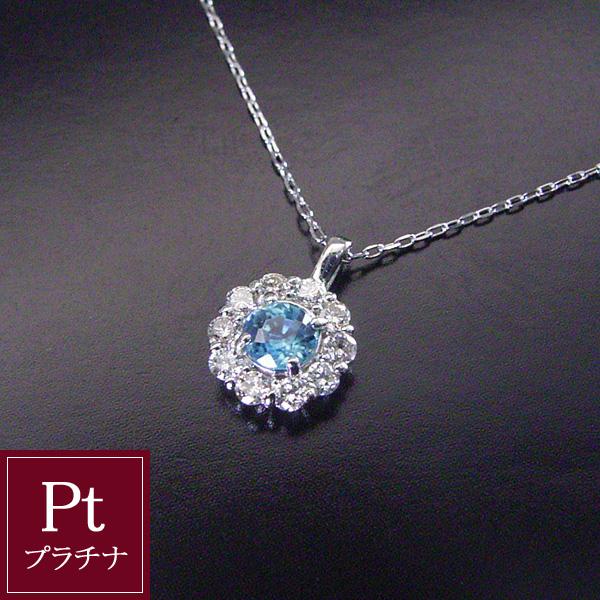 ヴィーナスジュエリー ネックレス ブルージルコン 天然 ダイヤモンド