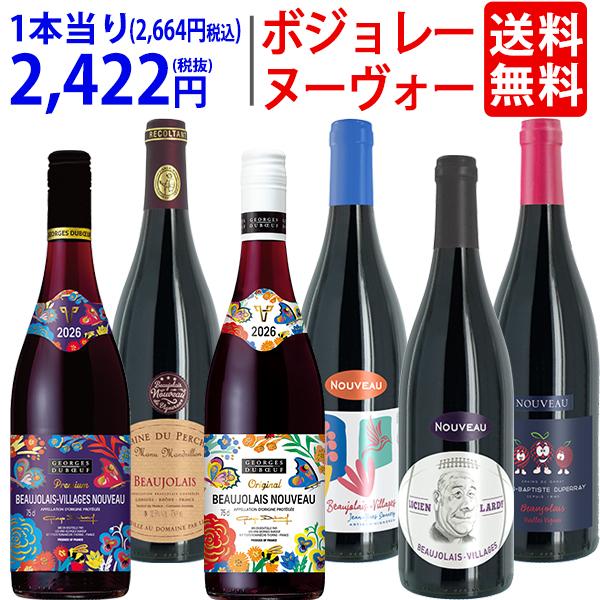 【11月19日(木)解禁日お届け予定】WE 送料無料 2026 ボジョレー ヌーヴォー 赤6本セット ジョルジュ・デュブッフ＆家族経営のドメーヌもの ^W06NG2SE^