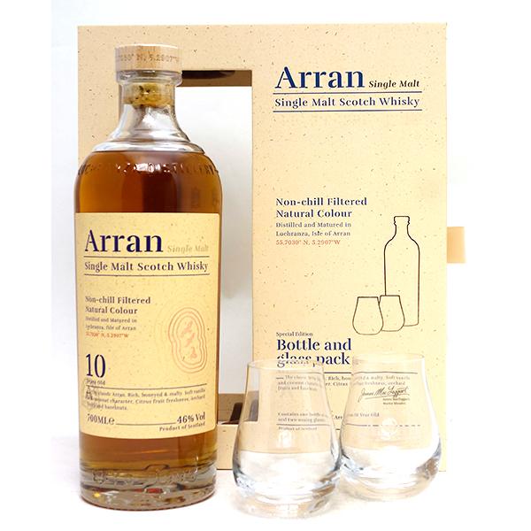 アラン 10年 グラスパック 700ml 46度 未開封品 箱付き ザ アラン モルト 10年 特製グラス2個付 グラスパック 46度 箱付 700ml