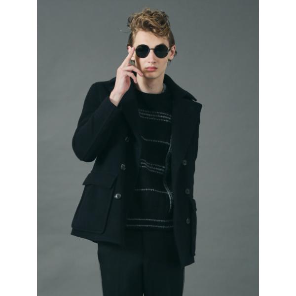 5351POUR LES HOMMES BELLANDI社 ピーコート 5351 POUR LES HOMMES 30%OFF BELLANDI社 ピーコート ブラック