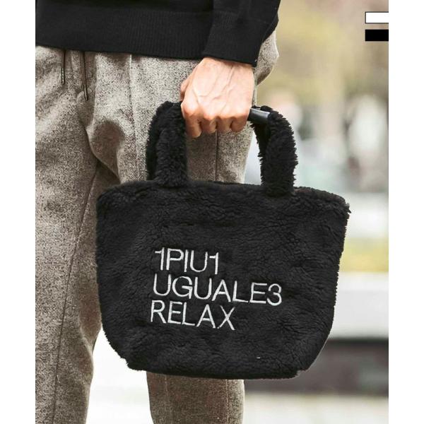 【美品】完売品　1PIU1UGUALE3 RELAX ボアロゴミニトートバッグ 1PIU1UGUALE3 RELAX ボア ミニトートバッグ 鞄 カバン 大人