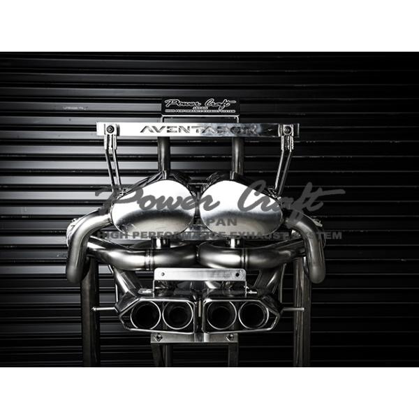 POWERCRAFT LAMBORGHINI AVENTADOR LP700 /720 エキゾーストバルブ付 可変マフラー スクエアテール パワークラフト ラン