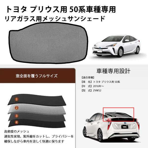 トヨタ プリウス用 50系メッシュサンシェード リアガラス用 フルサイズ