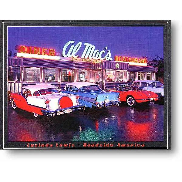 アメ車の集うドライブイン Al Mack's ルシンダルイス アメリカンブリキ看板 アメリカ 雑貨 アメリカン雑貨 メタルプレート