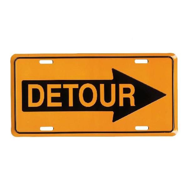 右に迂回 DETOUR ライセンスプレート アメリカ 雑貨 アメリカン雑貨