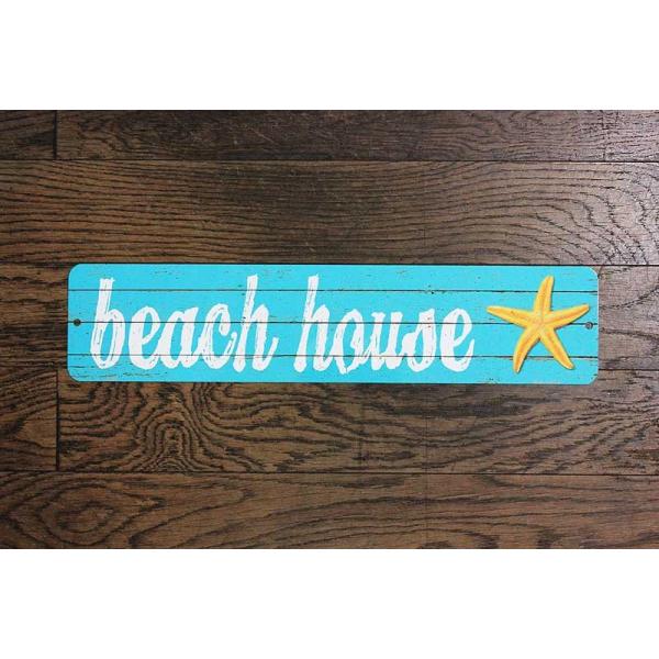 ビーチハウス beach house ミニストリートサイン アメリカンブリキ看板 メタルプレート