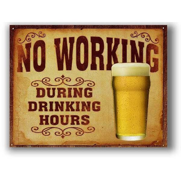 BEER ビール NO WORKING レトロ調 アメリカンブリキ看板 アメリカ 雑貨 アメリカン雑貨 メタルプレート