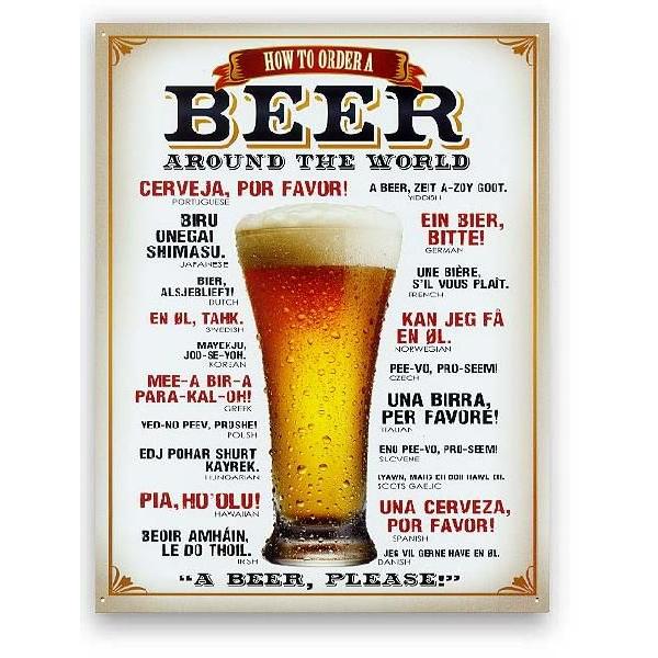 BEER ビールの注文の仕方 How to Order a Beer アメリカンブリキ看板 アメリカ 雑貨 アメリカン雑貨 メタルプレート