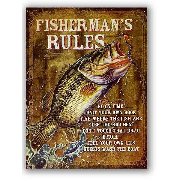 ブラックバス Fisherman S Rules 釣り系 アメリカンブリキ看板 1870 アメリカン雑貨 ベリーベリー 通販 Yahoo ショッピング
