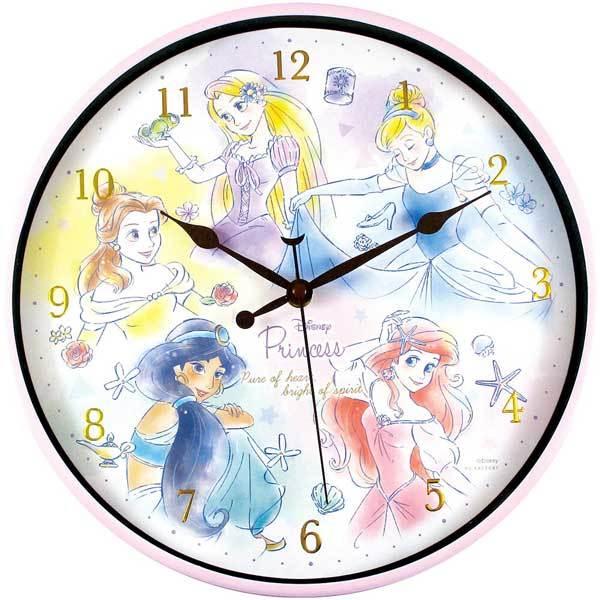 ディズニープリンセス インデックスウォールクロック カラフルアート 電池式 壁掛け時計 ディズニー 雑貨 グッズ 22 アメリカン雑貨 ベリーベリー 通販 Yahoo ショッピング