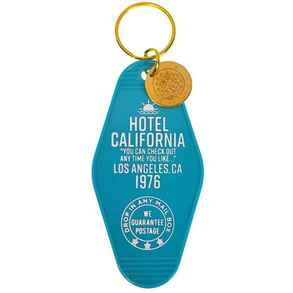 ホテル カリフォルニア キーホルダー ライトブルー プラスチック製 HOTLE CALIFORNIA ロサンゼルス モーテル ホテル キーホルダー